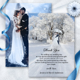 Fine Art Winter Wonderland Bruiloft Dank u kaart