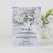 Fine Art Winter Wonderland Bruiloft Dank u kaart (Staand voorkant)