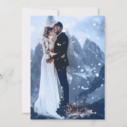 Fine Art Winter Wonderland Bruiloft Dank u kaart (Achterkant)