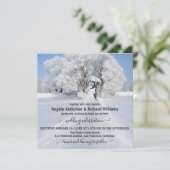 Fine Art Winter Wonderland Wedding Invitation Kaart (Staand voorkant)