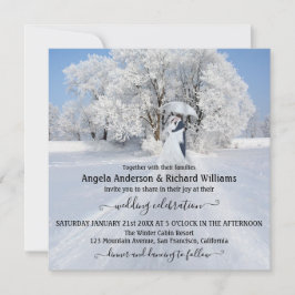 Fine Art Winter Wonderland Wedding Invitation Kaart