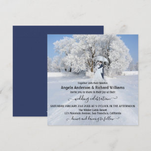 Fine Art Winter Wonderland Wedding Invitation Kaart