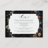 Fine Art Zwarte Bloemen Kalligrafie Informatiekaartje (Voorkant)