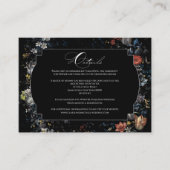 Fine Art Zwarte Bloemen Kalligrafie Informatiekaartje (Voorkant)