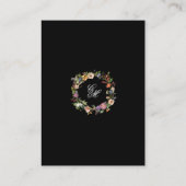 Fine Art Zwarte Bloemen Kalligrafie Informatiekaartje (Achterkant)