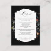 Fine Art Zwarte Bloemen Kalligrafie Informatiekaartje (Voorkant)