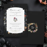 Fine Art Zwarte Bloemen Kalligrafie