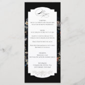 Fine Art Zwarte Bloemen Kalligrafie Menu (Voorkant)