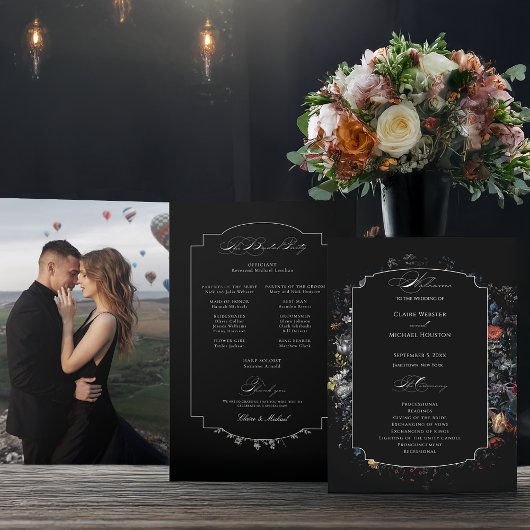 Fine Art Zwarte Bloemen Kalligrafie Programma