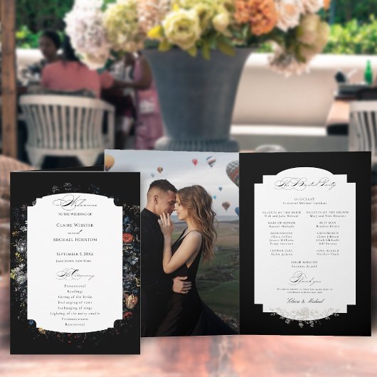 Fine Art Zwarte Bloemen Kalligrafie Programma