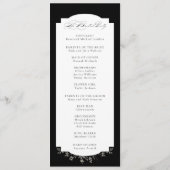 Fine Art Zwarte Bloemen Kalligrafie Programmakaart (Achterkant)