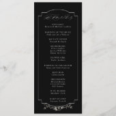 Fine Art Zwarte Bloemen Kalligrafie Programmakaart (Achterkant)