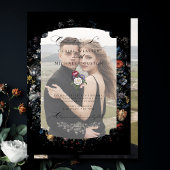 Fine Art Zwarte Bloemen Kalligrafie Vellum Uitnodigingen