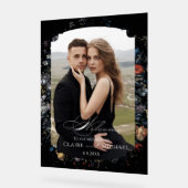 Fine Art Zwarte Bloemen Kalligrafie Welkom Acryl Bord (Hoek)