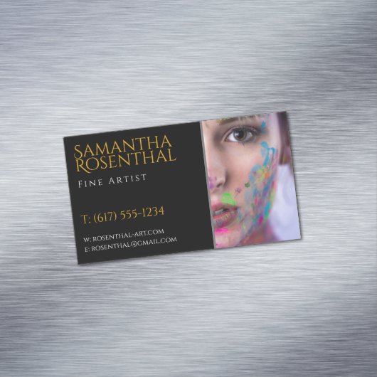 Fine Artist | Beroepsbeoefenaars Magnetisch Visitekaartje (Voorbeeld)