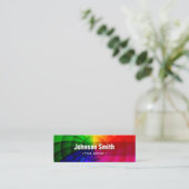Fine Artist - Radiale regenboogkleuren Mini Visitekaartje (Staand voorkant)