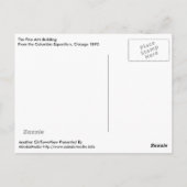 Fine Arts Building, 1893 Columbia Exposition Briefkaart (Achterkant)
