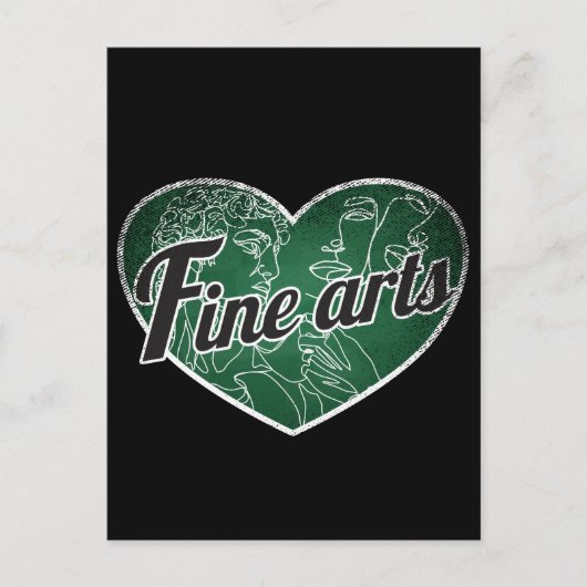 Fine Arts Retro Heart Blackboard Love Briefkaart (Voorkant)