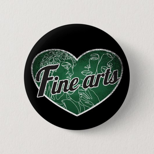 Fine Arts Retro Heart Blackboard Love Ronde Button 5,7 Cm (Voorkant)
