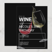 Fine As Wine Elegant Birthday Party Invitation Kaart (Voorkant / Achterkant)