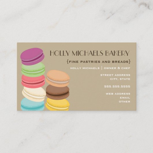 Fine Bakery Visitekaartje - Acht Franse Macarons (Voorkant)