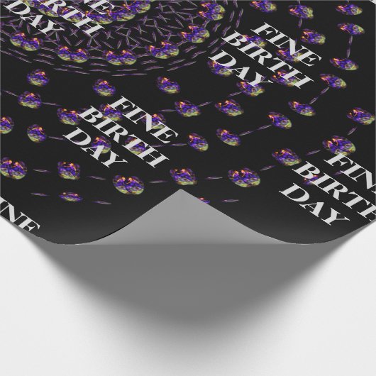 FINE BIRTH DAY_kaleidoscop_Gift_PAARS_BLACK Wrap Cadeaupapier (Hoek)