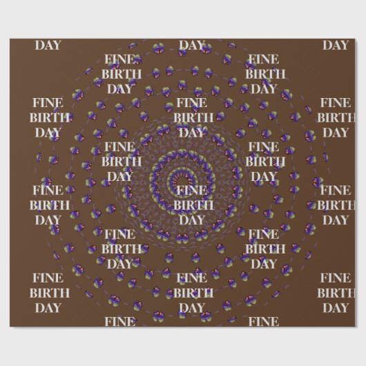 FINE BIRTH DAY_kaleidoscop_Gift_PAARS_BROWN Wrap Cadeaupapier (Vlak)