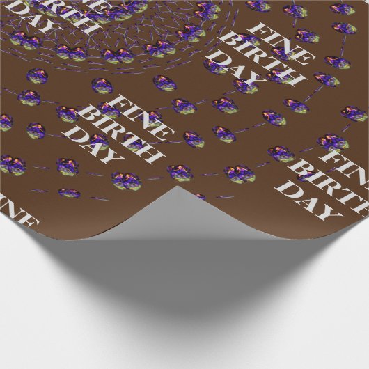 FINE BIRTH DAY_kaleidoscop_Gift_PAARS_BROWN Wrap Cadeaupapier (Hoek)