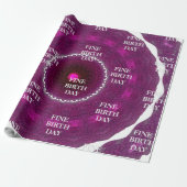 FINE BIRTH DAY_kaleidoscop_Gift_ROYALPURPLE_BLACK Cadeaupapier (Uitgerold)