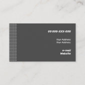 Fine Black Monochrome Small Rhombus Visitekaartje (Achterkant)