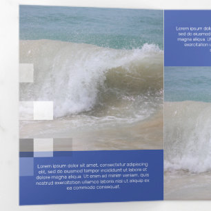 Fine Blue Contemmodern Transparantie Drieluik Kaart