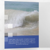 Fine Blue Contemmodern Transparantie Drieluik Kaart (Binnenzijde eerst)