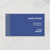 Fine Blue Monochrome Small Rhombus Visitekaartje (Achterkant)