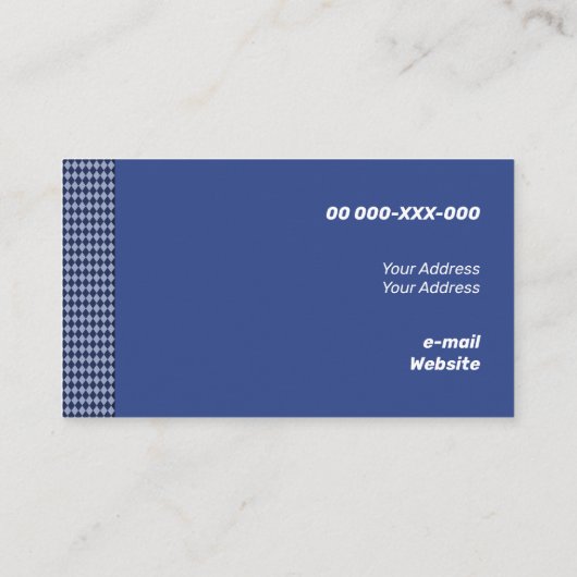 Fine Blue Monochrome Small Rhombus Visitekaartje (Achterkant)