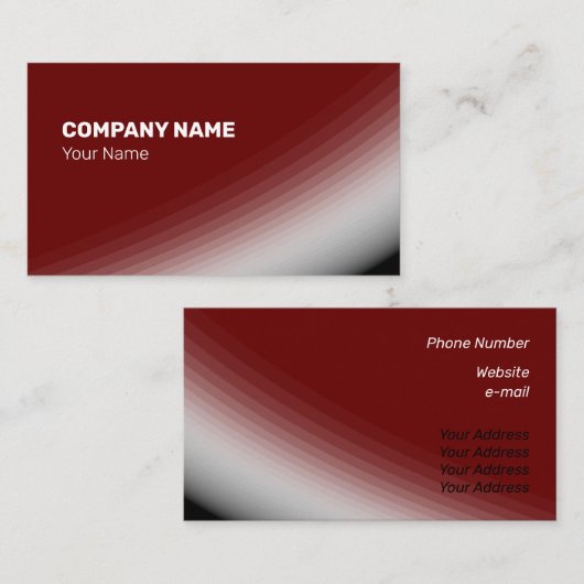 Fine Bordeaux White Black Shades and Rays Visitekaartje (Voorkant / Achterkant)