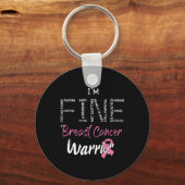 Fine Breast Cancer Warrior Pink Ribbon Borstkanker Sleutelhanger (Voorkant)