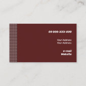 Fine Brown Monochrome Small Rhombus Visitekaartje (Achterkant)