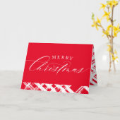 FINE CALLIGRAPHY Merry Christmas cute elegant red Kaart (Gele Bloem)