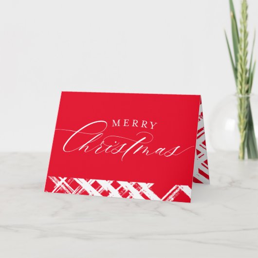 FINE CALLIGRAPHY Merry Christmas cute elegant red Kaart (Voorkant)