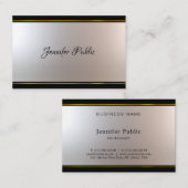 Fine Calligraphy Script Attraction Black and Gold Visitekaartje (Voorkant / Achterkant)