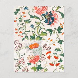 Fine Chinese silk flower design mid 18th century Briefkaart