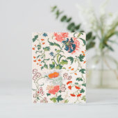 Fine Chinese silk flower design mid 18th century Briefkaart (Staand voorkant)