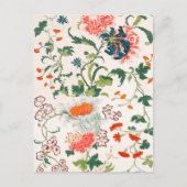 Fine Chinese silk flower design mid 18th century Briefkaart (Voorkant)