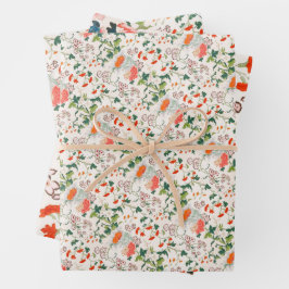 Fine Chinese silk flower design mid 18th century Inpakpapier Vel