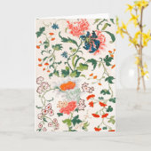 Fine Chinese silk flower design mid 18th century Kaart (Gele Bloem)