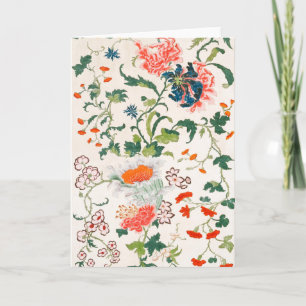 Fine Chinese silk flower design mid 18th century Kaart