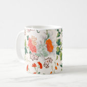 Fine Chinese silk flower design mid 18th century Koffiemok (Voorkant links)