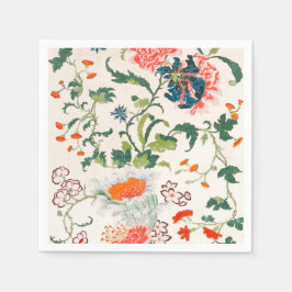 Fine Chinese silk flower design mid 18th century Servet