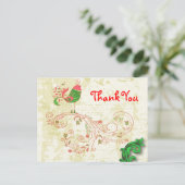 Fine Cool Cute Girly Retro Floral Mode Briefkaart (Staand voorkant)