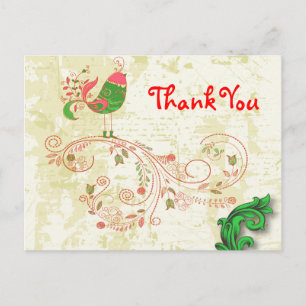 Fine Cool Cute Girly Retro Floral Mode Briefkaart